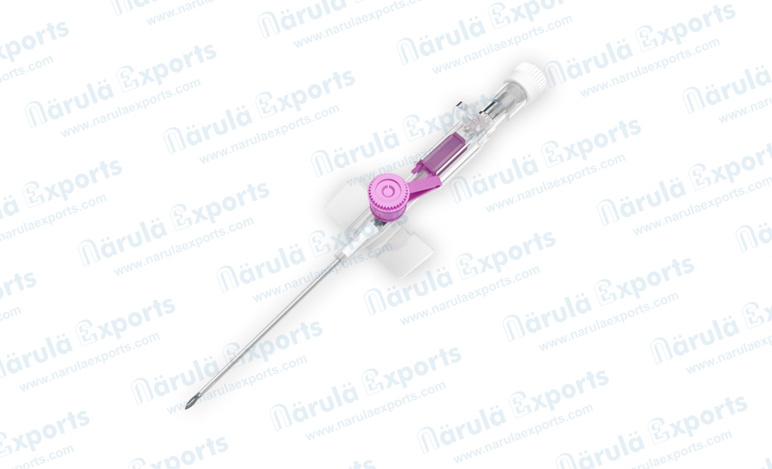 IV Cannula with Wings, Injection Port And Safety Cage Model No.: 42-903